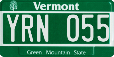 VT license plate YRN055