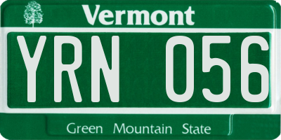 VT license plate YRN056