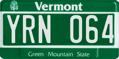 VT license plate YRN064