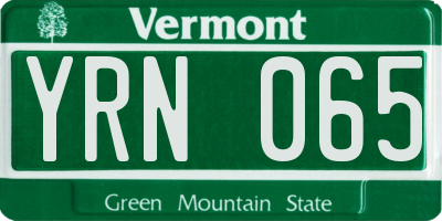 VT license plate YRN065