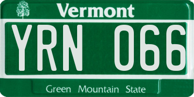 VT license plate YRN066