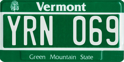 VT license plate YRN069