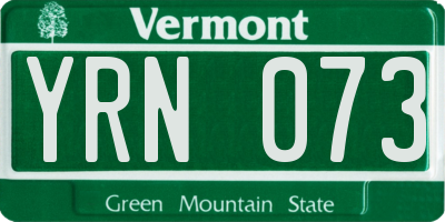 VT license plate YRN073