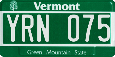 VT license plate YRN075