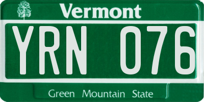 VT license plate YRN076