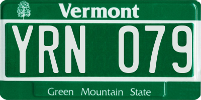 VT license plate YRN079