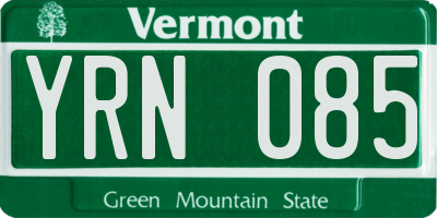 VT license plate YRN085