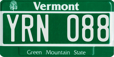 VT license plate YRN088