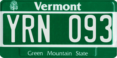 VT license plate YRN093