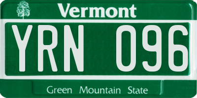 VT license plate YRN096