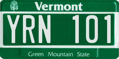 VT license plate YRN101