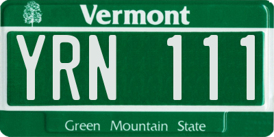 VT license plate YRN111