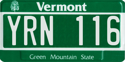 VT license plate YRN116