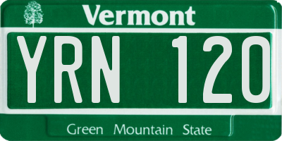VT license plate YRN120