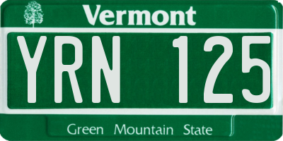 VT license plate YRN125