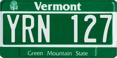 VT license plate YRN127