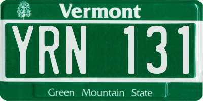 VT license plate YRN131