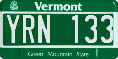 VT license plate YRN133