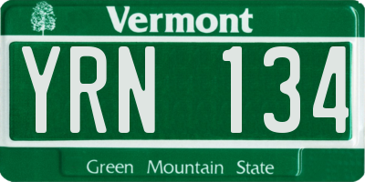 VT license plate YRN134