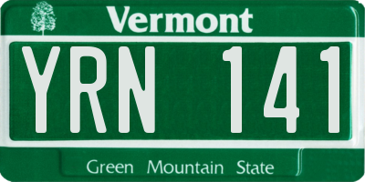VT license plate YRN141