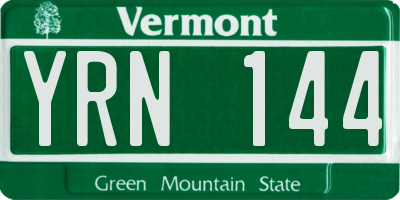 VT license plate YRN144