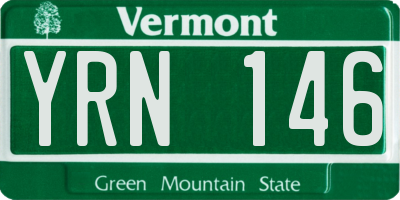 VT license plate YRN146
