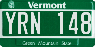 VT license plate YRN148
