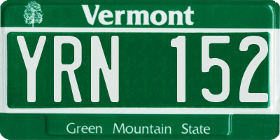 VT license plate YRN152