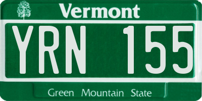 VT license plate YRN155