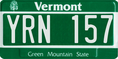 VT license plate YRN157