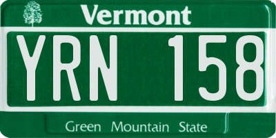 VT license plate YRN158