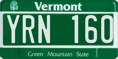 VT license plate YRN160