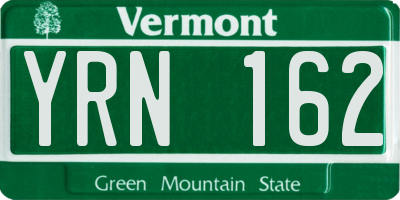 VT license plate YRN162