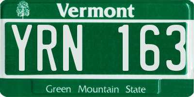 VT license plate YRN163