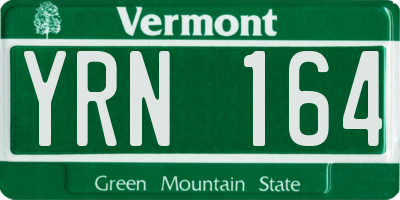 VT license plate YRN164