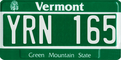 VT license plate YRN165