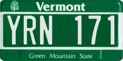 VT license plate YRN171