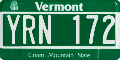 VT license plate YRN172