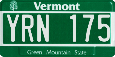 VT license plate YRN175