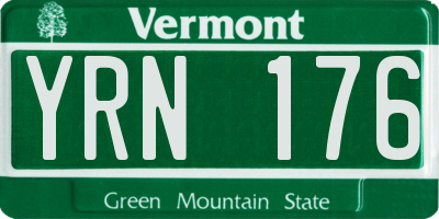 VT license plate YRN176