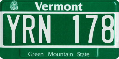 VT license plate YRN178