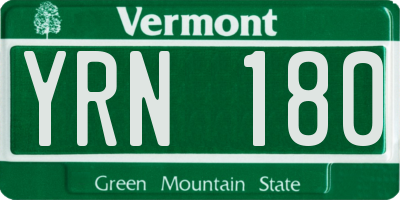 VT license plate YRN180