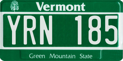 VT license plate YRN185