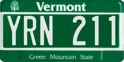 VT license plate YRN211