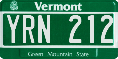 VT license plate YRN212