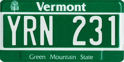 VT license plate YRN231