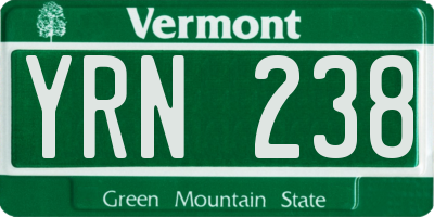 VT license plate YRN238