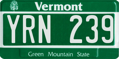 VT license plate YRN239