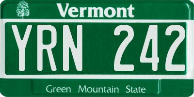 VT license plate YRN242