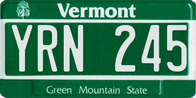 VT license plate YRN245